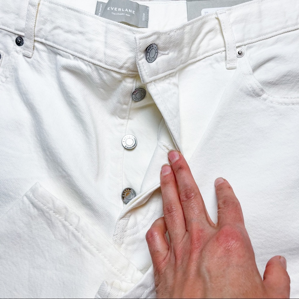 Everlane The 90’s Cheeky Jean White Bone High Rise 33 Ankle Crop Petite - Picture 5 of 8